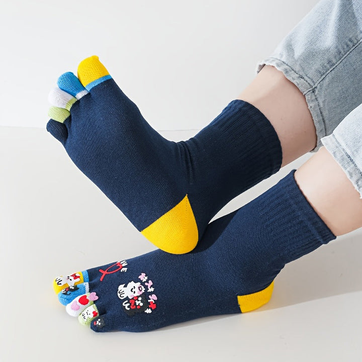 Cartoon Five-Toe Socks
