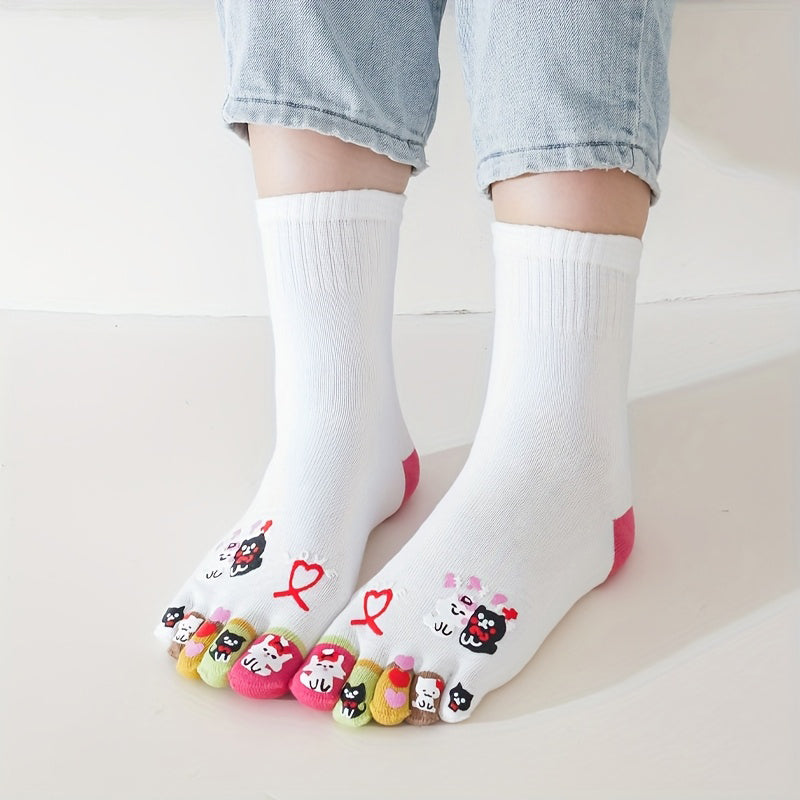 Cartoon Five-Toe Socks