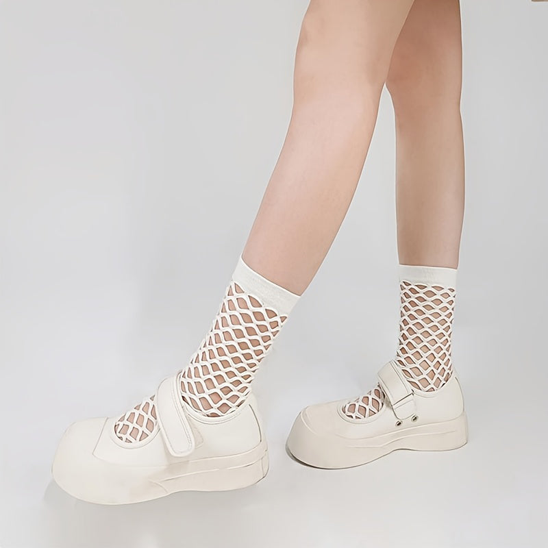 Solid Colour Mesh Socks