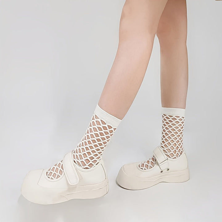 Solid Colour Mesh Socks