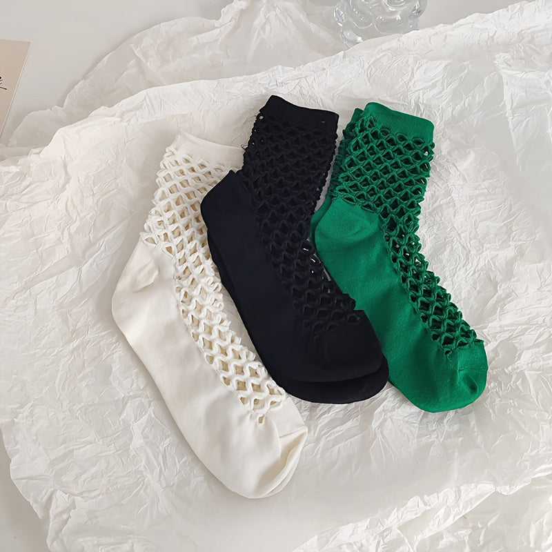 Solid Colour Mesh Socks