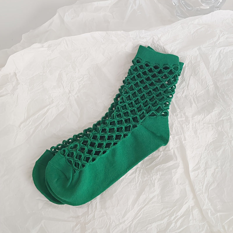 Solid Colour Mesh Socks