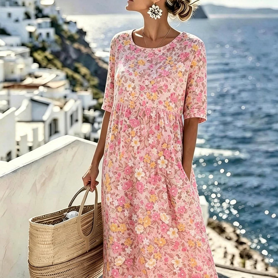 Grace™ - Robe Midi Élegante à Fleurs d&