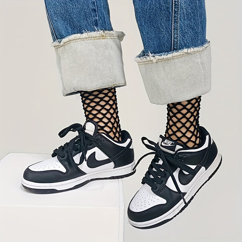 Solid Colour Mesh Socks