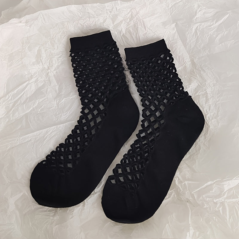 Solid Colour Mesh Socks