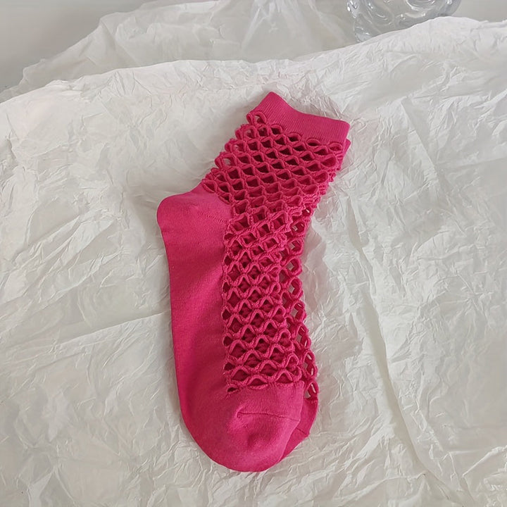 Solid Colour Mesh Socks
