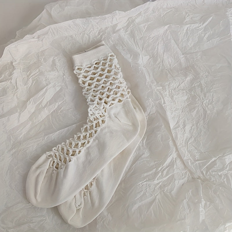 Solid Colour Mesh Socks