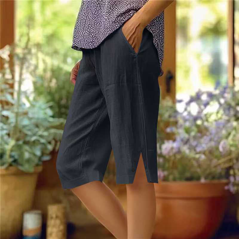 【Cotton And Linen】Casual Solid Colour Trousers