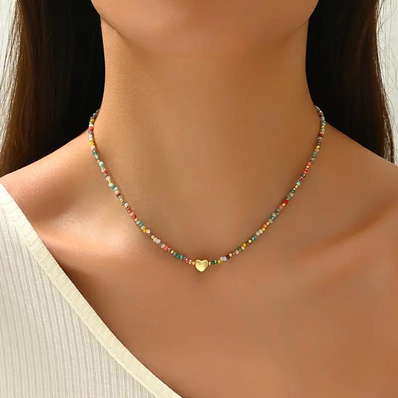 Heart-Shaped Beaded Necklace
