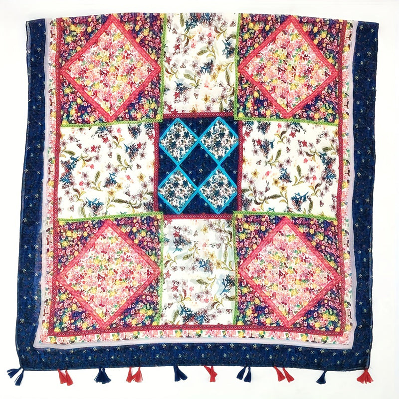 Vintage Floral Print Scarf