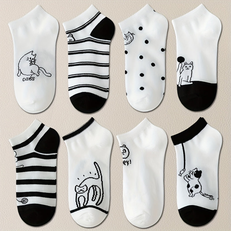 Pack Of 4 Pairs Of Cat Print Socks