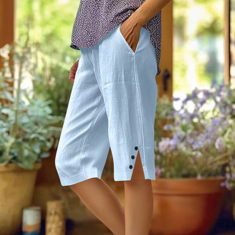 【Cotton And Linen】Casual Solid Colour Trousers