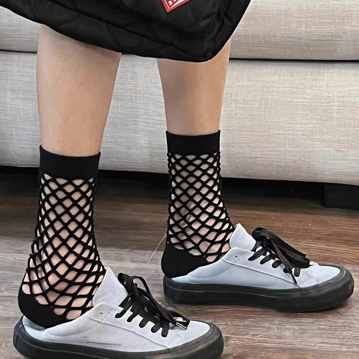 Solid Colour Mesh Socks