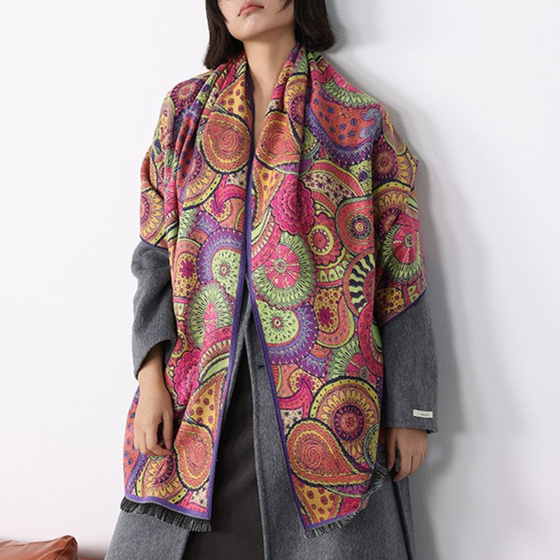 Vintage Abstract Print Scarf