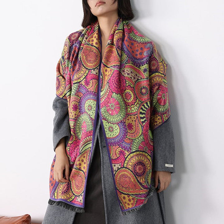 Vintage Abstract Print Scarf
