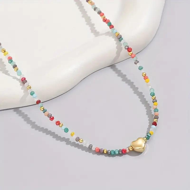Heart-Shaped Beaded Necklace