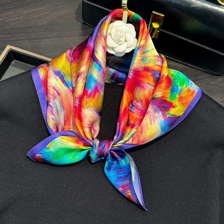 【100% Silk】Elegant Colourful Scarf