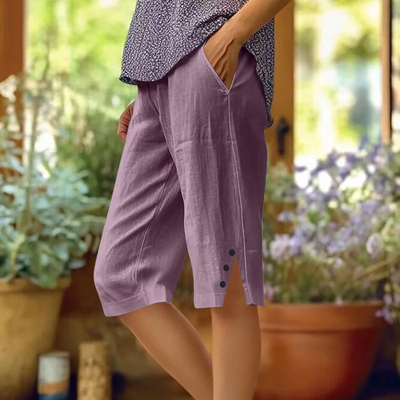 【Cotton And Linen】Casual Solid Colour Trousers