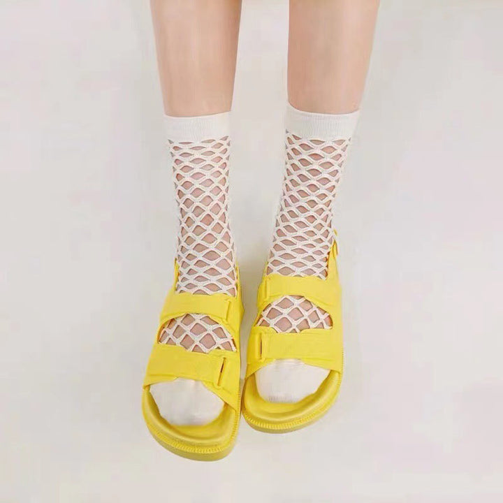 Solid Colour Mesh Socks