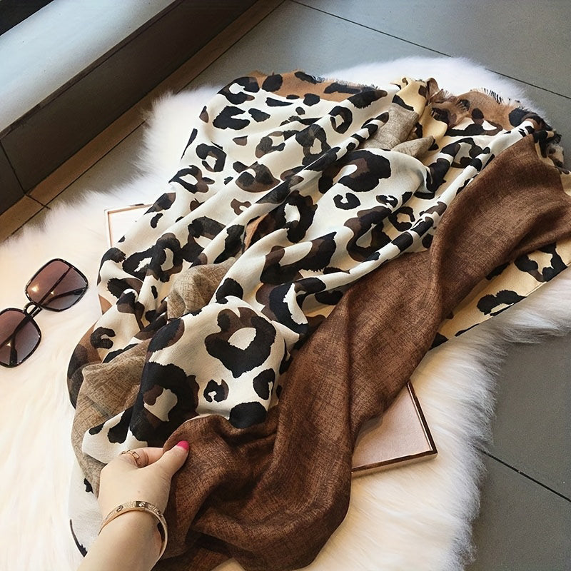 Casual Leopard Print Scarf