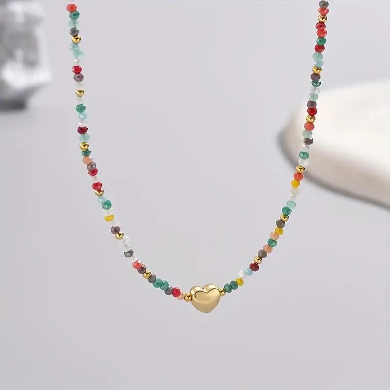 Heart-Shaped Beaded Necklace