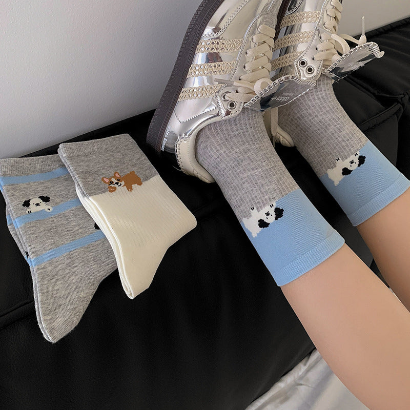Casual Puppy Print Socks
