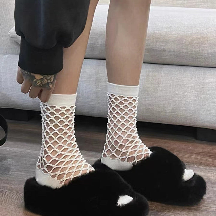 Solid Colour Mesh Socks