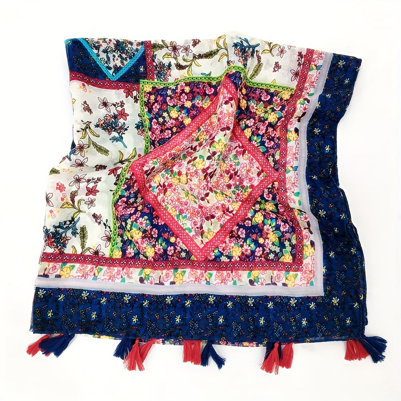 Vintage Floral Print Scarf