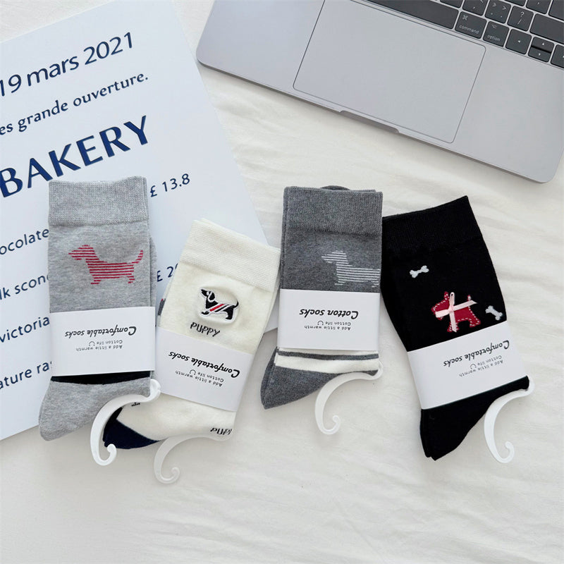 Casual Puppy Print Socks