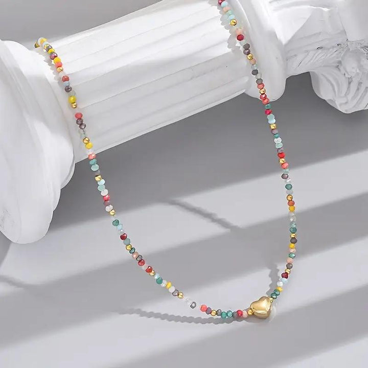 Heart-Shaped Beaded Necklace