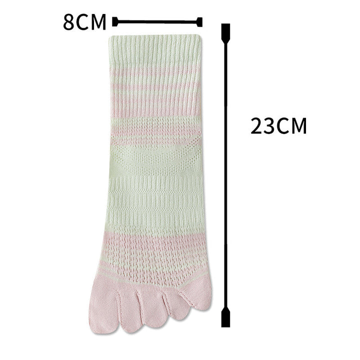 Colourful Striped Five-Toe Socks