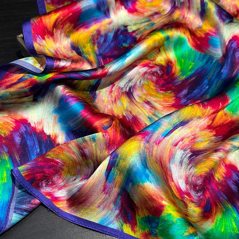 【100% Silk】Elegant Colourful Scarf