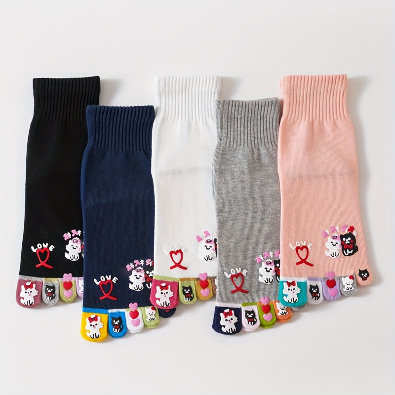 Cartoon Five-Toe Socks