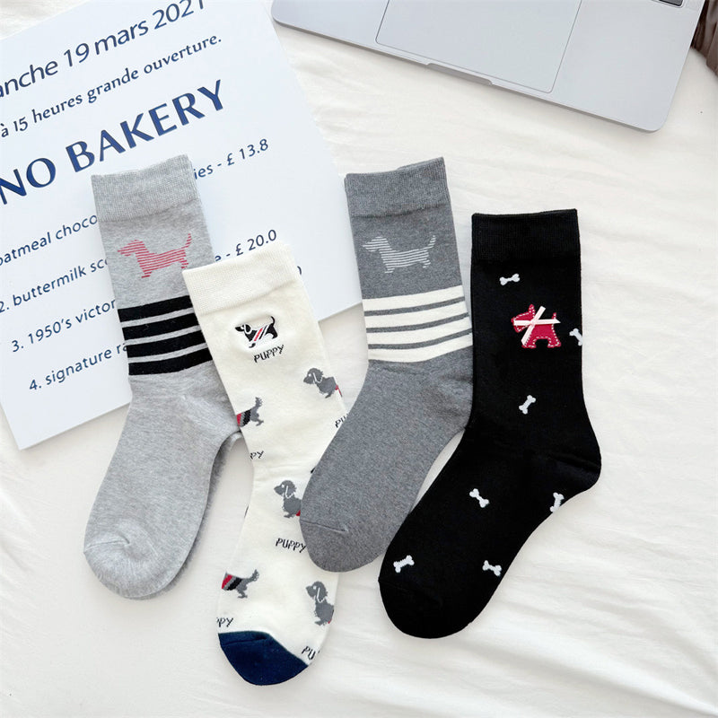 Casual Puppy Print Socks