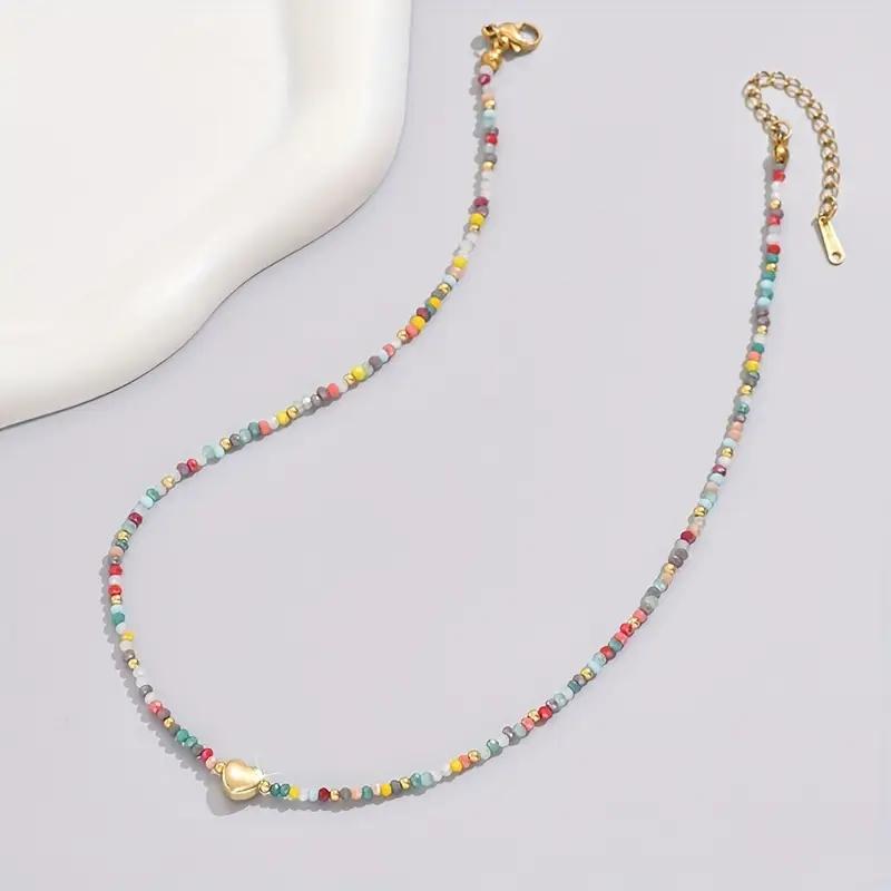 Heart-Shaped Beaded Necklace