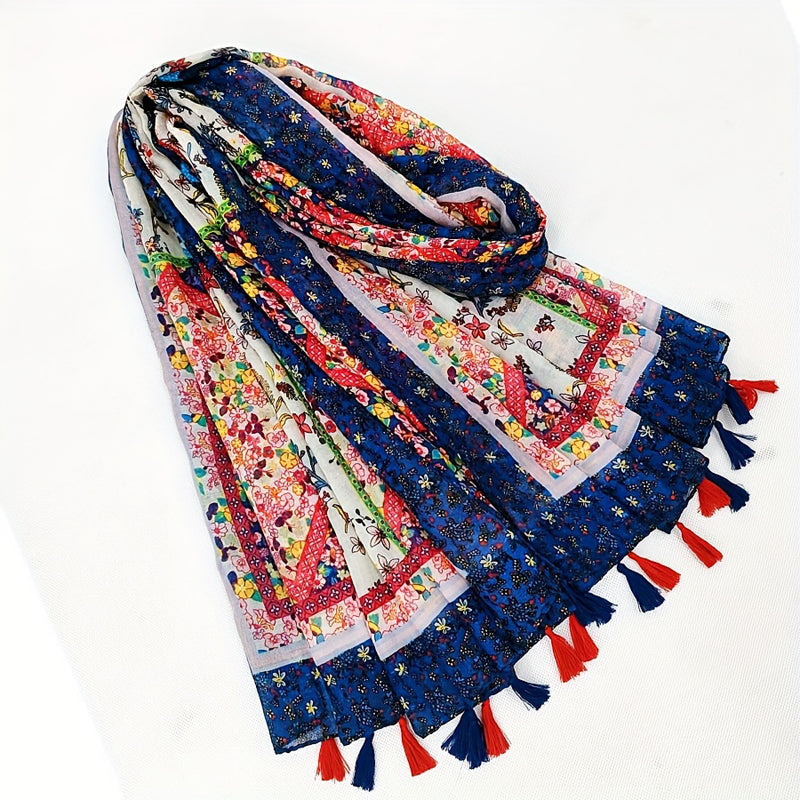 Vintage Floral Print Scarf