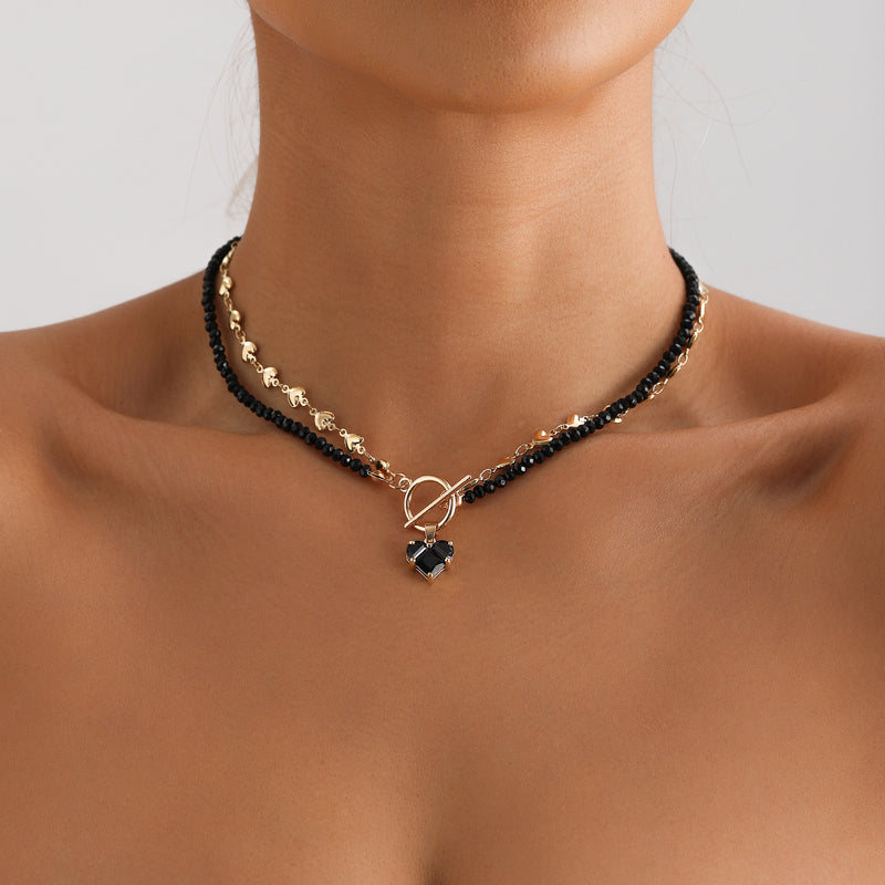 Vintage Beaded Pendant Necklace