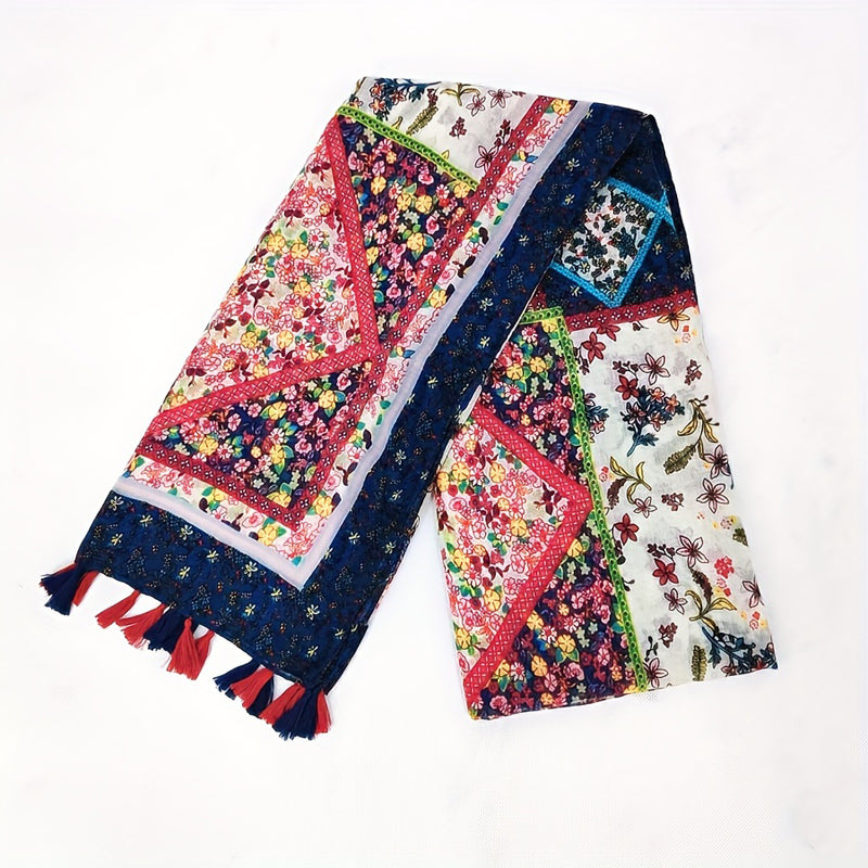 Vintage Floral Print Scarf