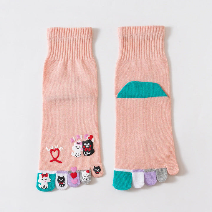 Cartoon Five-Toe Socks