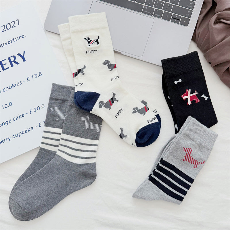 Casual Puppy Print Socks