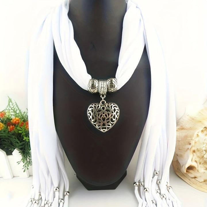 Heart Pendant Vintage Scarf