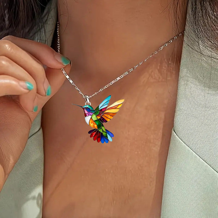 Vintage Colourful Bird Necklace
