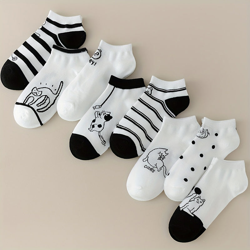 Pack Of 4 Pairs Of Cat Print Socks