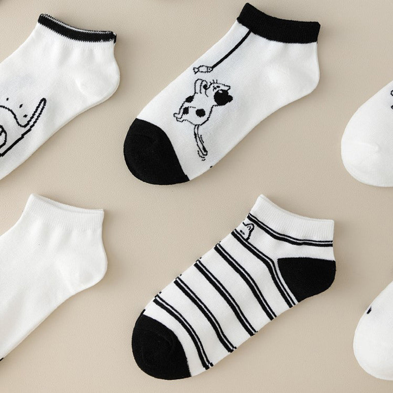 Pack Of 4 Pairs Of Cat Print Socks