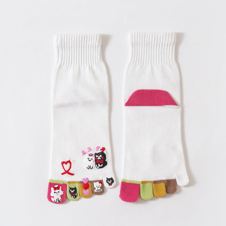 Cartoon Five-Toe Socks