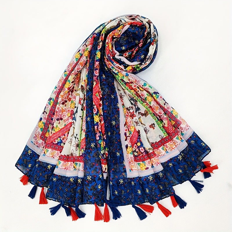Vintage Floral Print Scarf