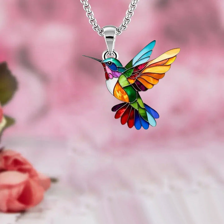 Vintage Colourful Bird Necklace