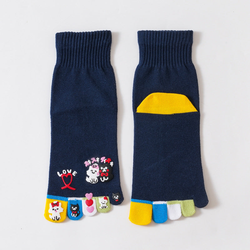 Cartoon Five-Toe Socks