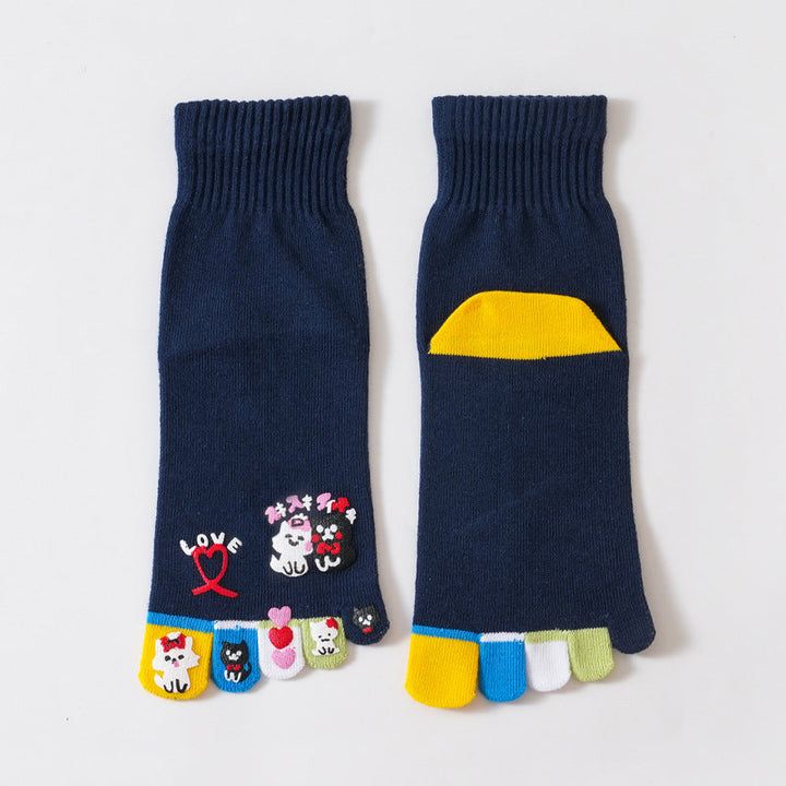 Cartoon Five-Toe Socks