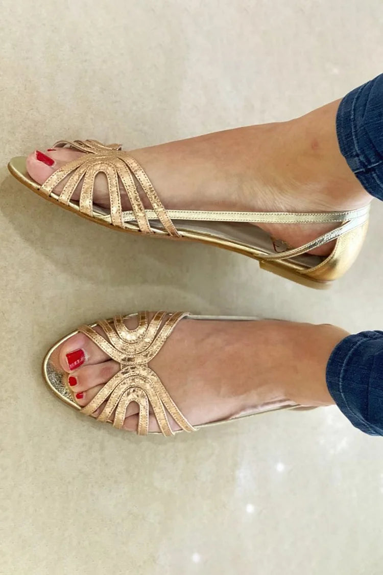 Éléonore | Sandales Dorées Lumière d&
